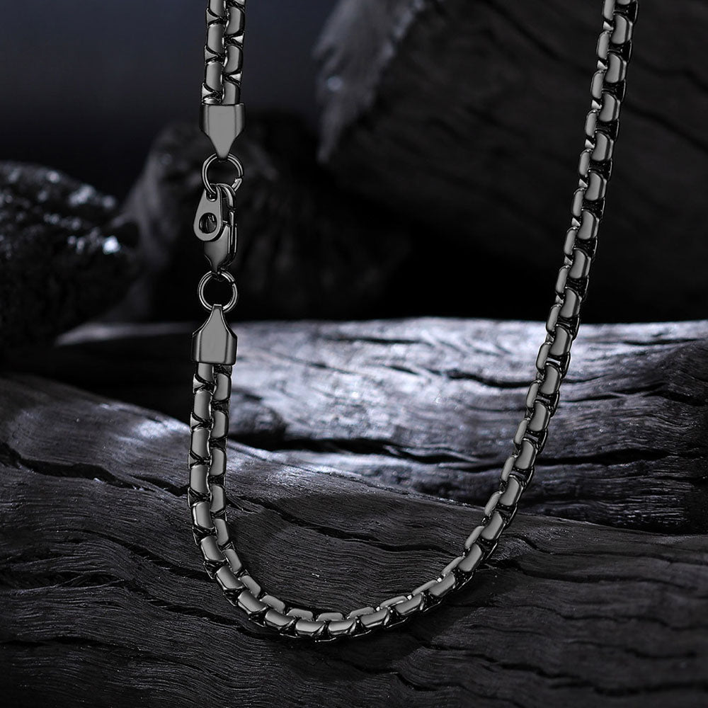 6mm Flat Box Link Chain & Bracelet Bundle Set for