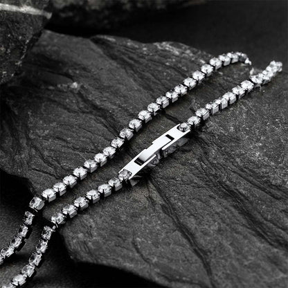 3mm Cz Diamond Cut Tennis Chain & Bracelet Set for