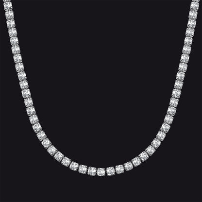 Cz Diamond Cut Tennis Chain Necklace for