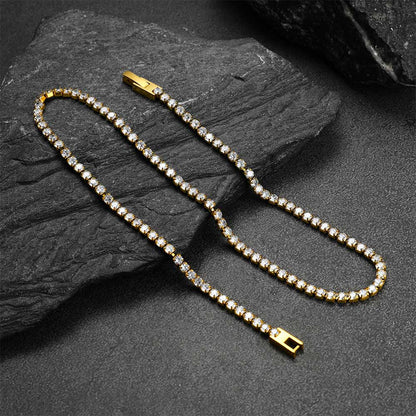 Cz Diamond Cut Tennis Chain Necklace for