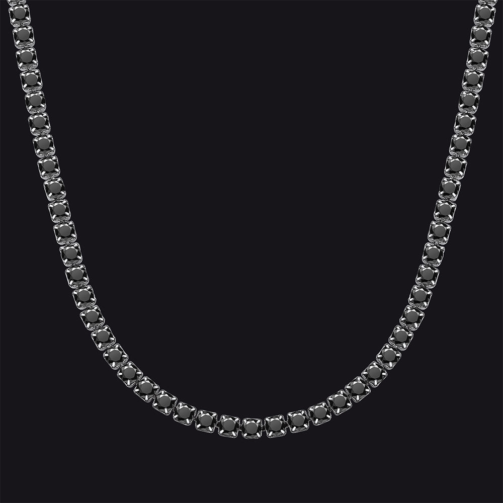 Cz Diamond Cut Tennis Chain Necklace for