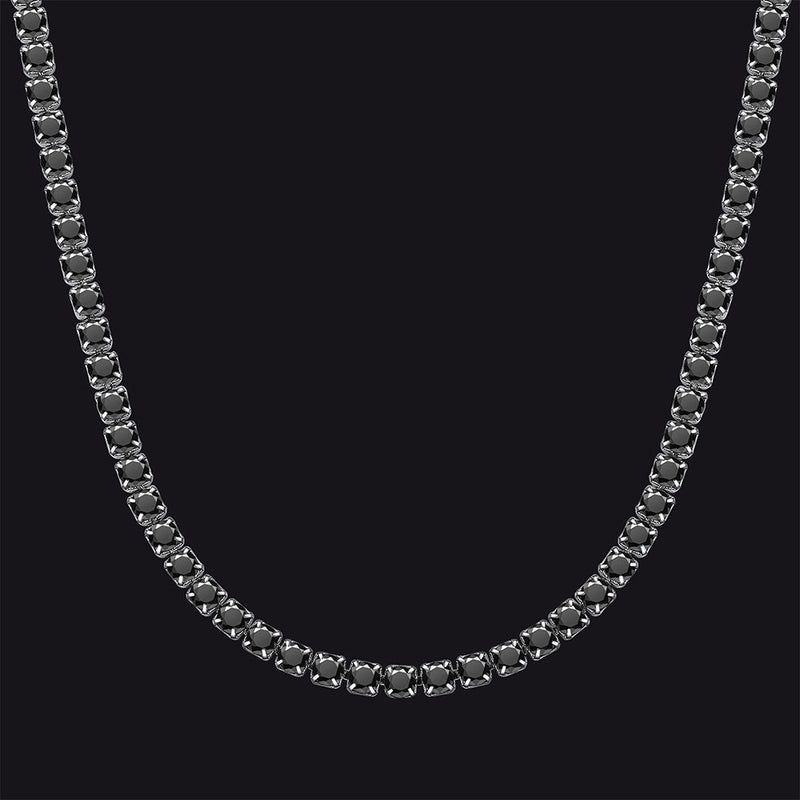 Cz Diamond Cut Tennis Chain Necklace for