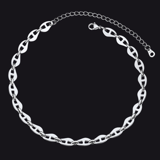 7.5mm Anchor Chain Link Choker Necklace for