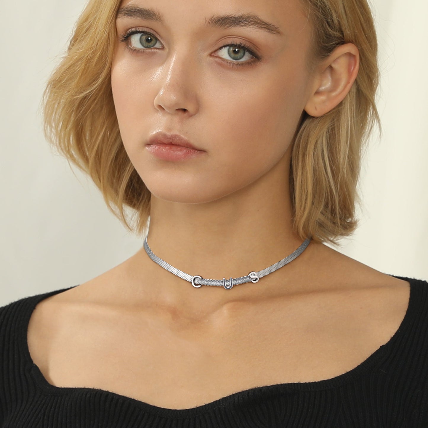 5mm Personalized Name Choker Chain Necklace for