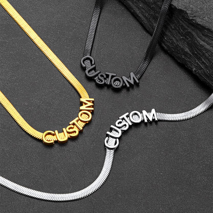 5mm Personalized Name Choker Chain Necklace for