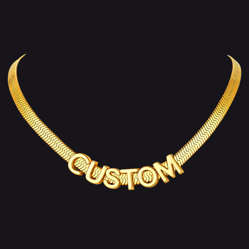 5mm Personalized Name Choker Chain Necklace for