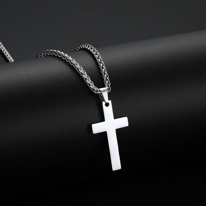 Miami Cuban Chain & Cross Layered Necklaces Set for