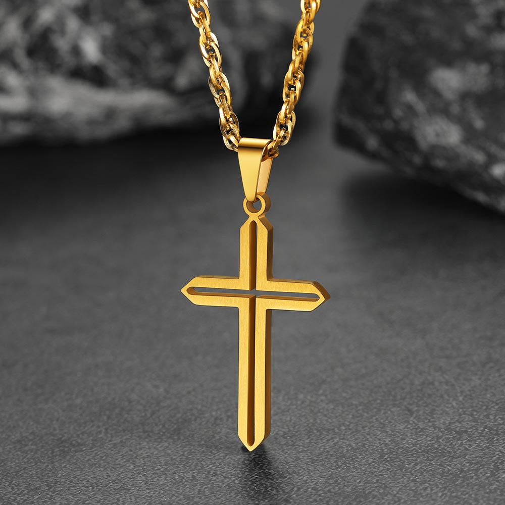 Minimalist Simple Cross Necklace for