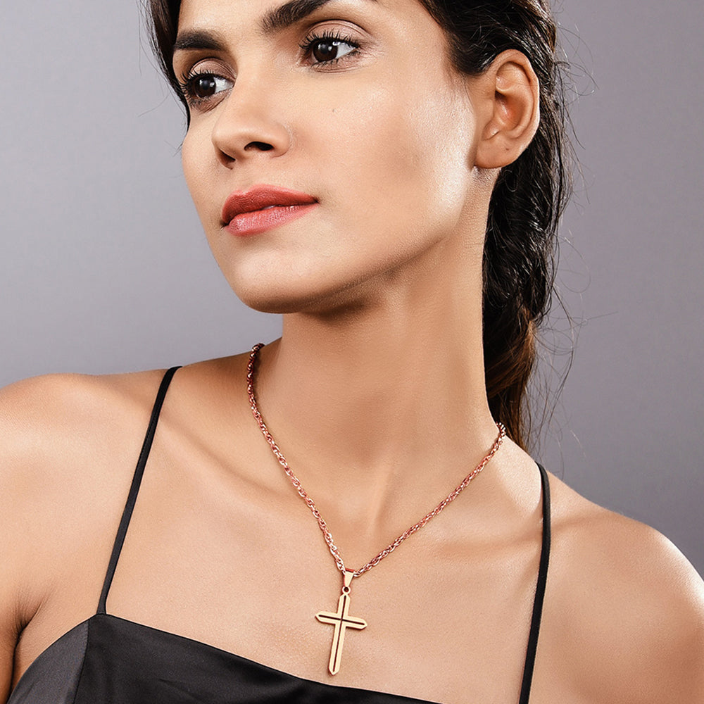 Minimalist Simple Cross Necklace for