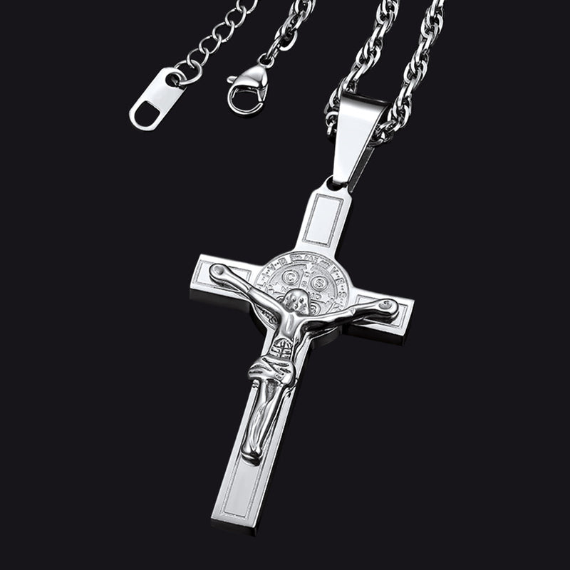 Catholic Saint Benedict Crucifix Cross Necklace for