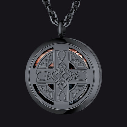 Custom Picture Celtic Knot Cross Locket Aromatherapy Essential Oil Necklaces for