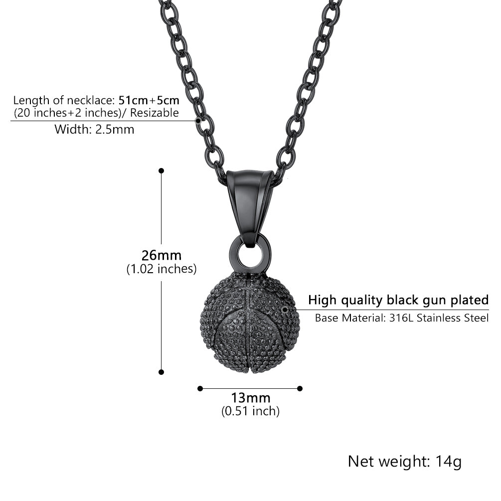 Basketball Necklace Sports Pendants for Ball Fans