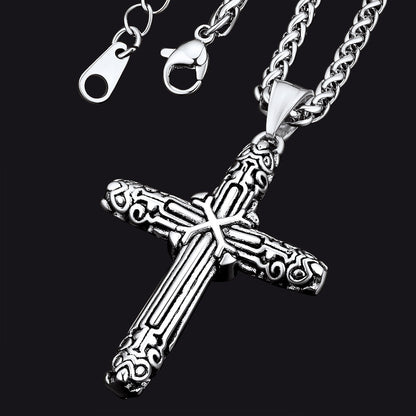 Christian Monkey King Stick Cross Necklace for