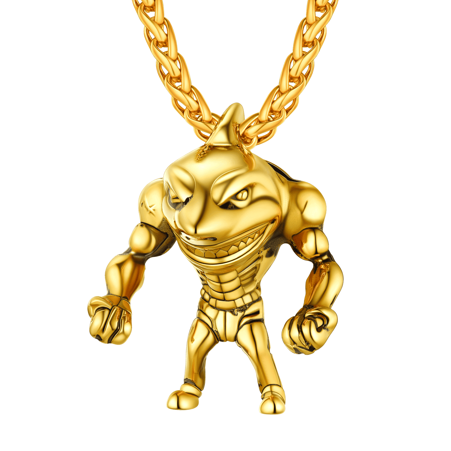 Punk Masculine Shark Necklace in Stainless Steel