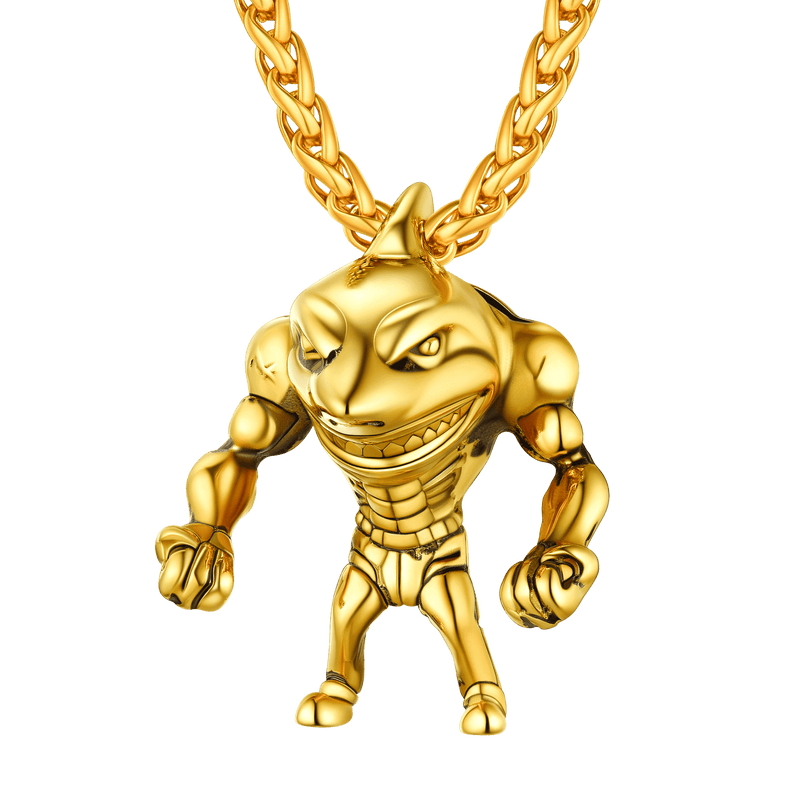 Punk Masculine Shark Necklace in Stainless Steel