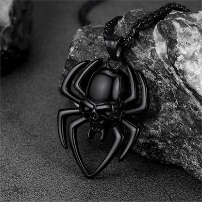 Halloween Skull Spider Necklace for