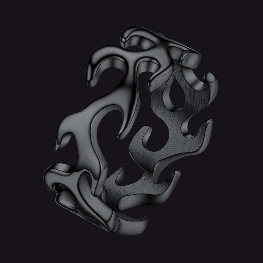 Stainless Steel Punk Flame Ring for