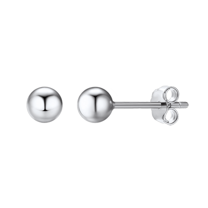 S925 Silver Minimalist Ball Stud Earrings for