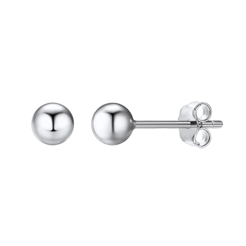 S925 Silver Minimalist Ball Stud Earrings for