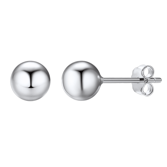 S925 Silver Minimalist Ball Stud Earrings for