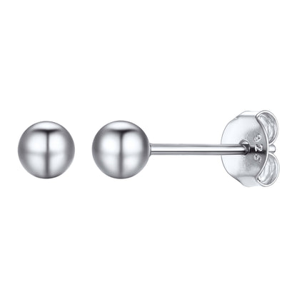 S925 Silver Minimalist Ball Stud Earrings for
