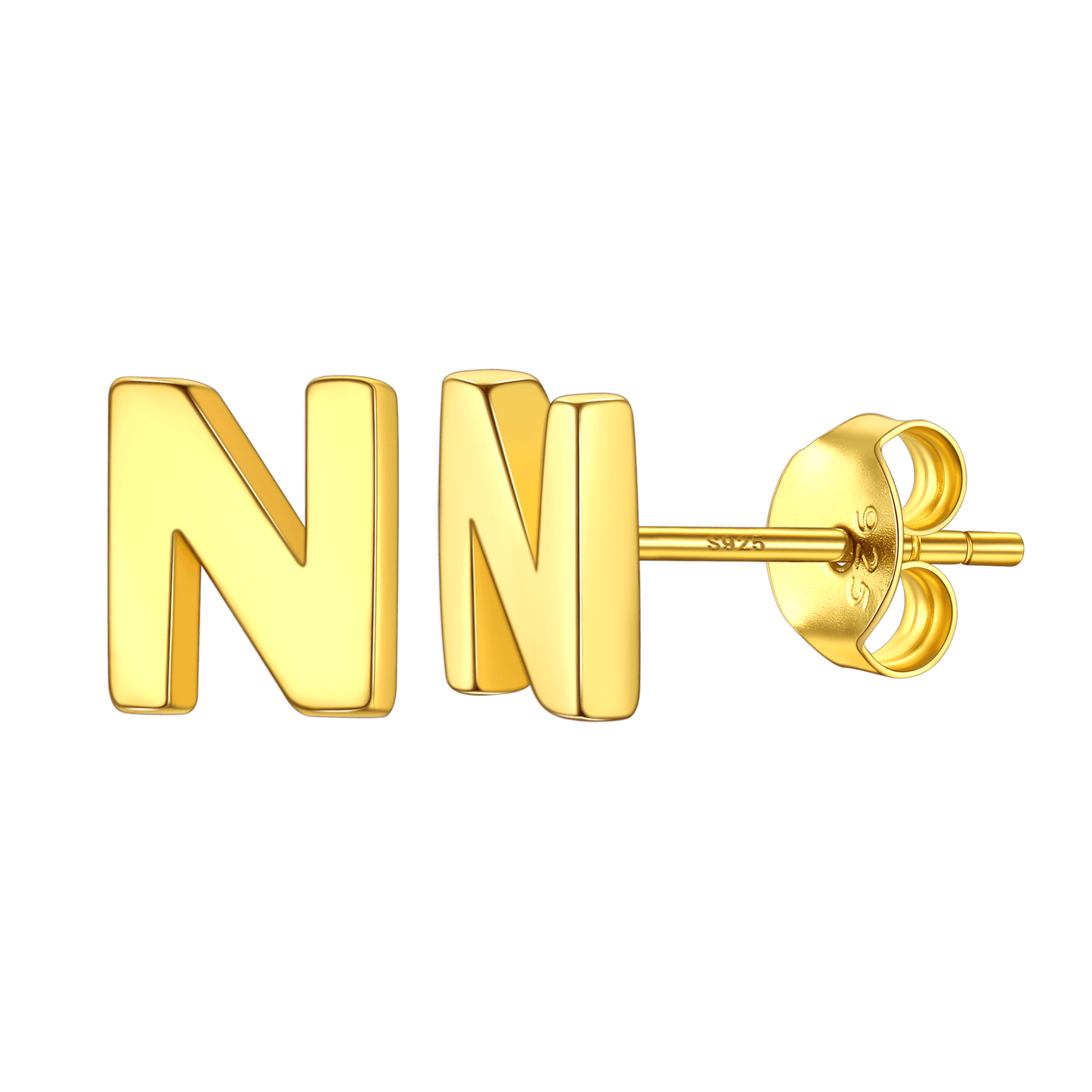 Sterling Silver Tiny Initial Letter Earrings Alphabet Studs for