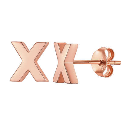 Sterling Silver Tiny Initial Letter Earrings Alphabet Studs for