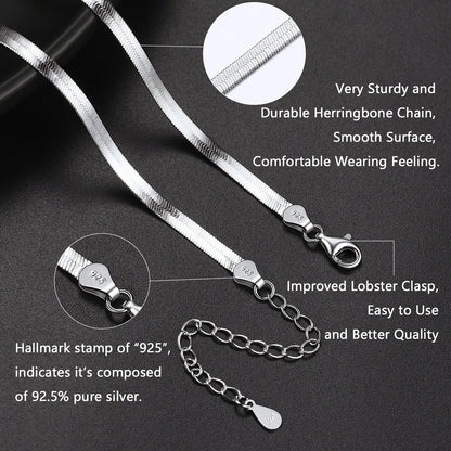 Sterling Silver 3mm Snake Chain Chokcer Necklace for