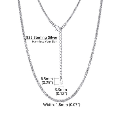 925 Sterling Silver Thin Cable Chain Necklace for