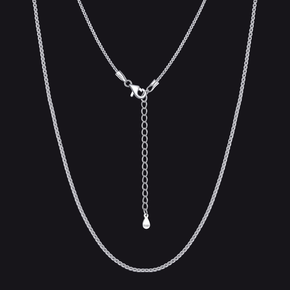 925 Sterling Silver Thin Cable Chain Necklace for