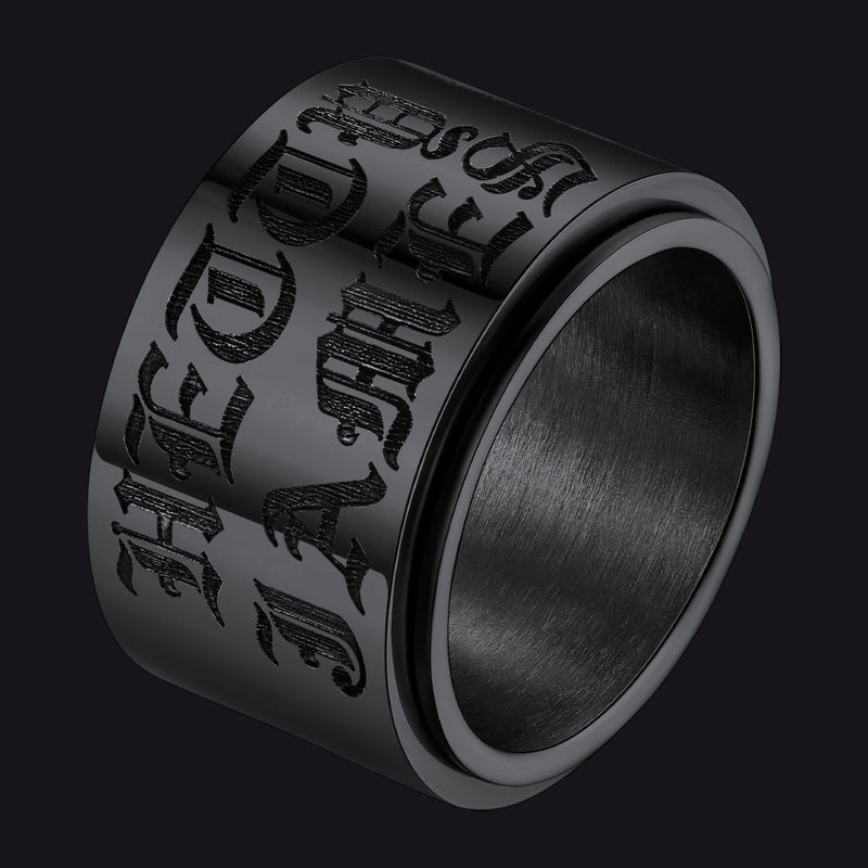 Custom Engraved Fidget Spinner Anxiety Stainless Steel Ring for