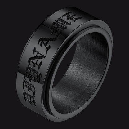 Custom Engraved Fidget Spinner Anxiety Stainless Steel Ring for
