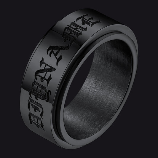 Custom Engraved Fidget Spinner Anxiety Stainless Steel Ring for