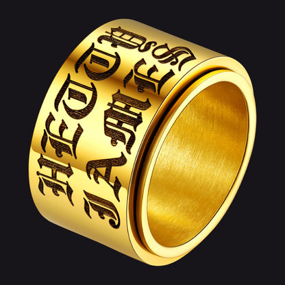 Custom Engraved Fidget Spinner Anxiety Stainless Steel Ring for