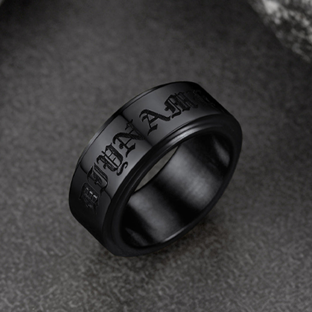 Custom Engraved Fidget Spinner Anxiety Stainless Steel Ring for