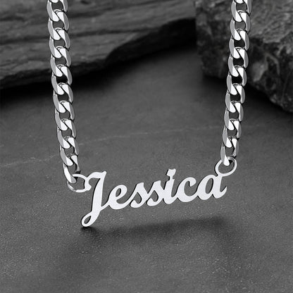Custom Nameplate Choker Chain Necklace for 18 Inch