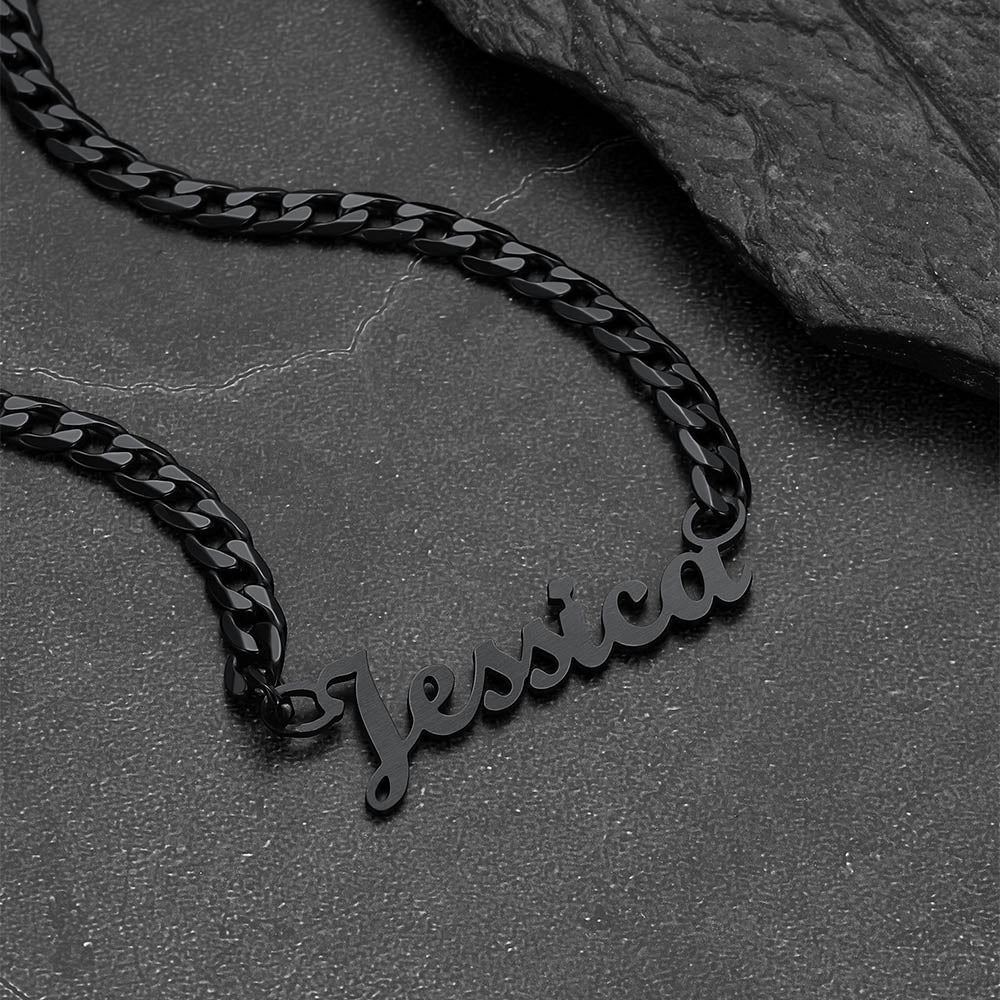 Custom Nameplate Choker Chain Necklace for 18 Inch