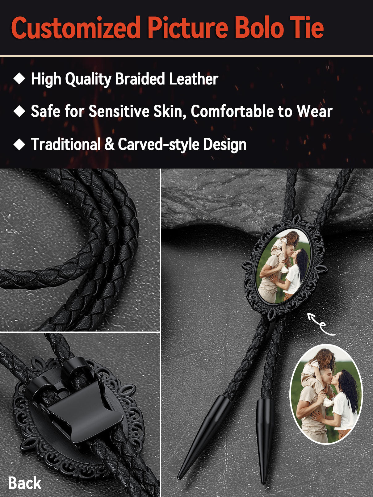 Personalized Memorial Photo Bolo Ties for Wedding