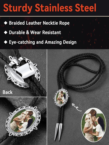 Personalized Memorial Photo Bolo Ties for Wedding