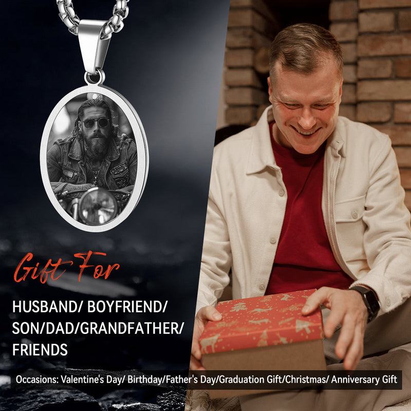 Personalized Saint Christopher Picture Necklace for