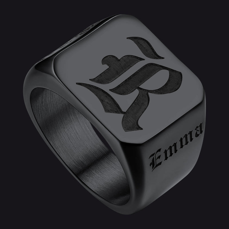 Customized Initial Name Signet Ring Gifts for Father