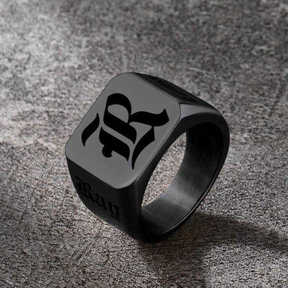 Customized Initial Name Signet Ring Gifts for Father