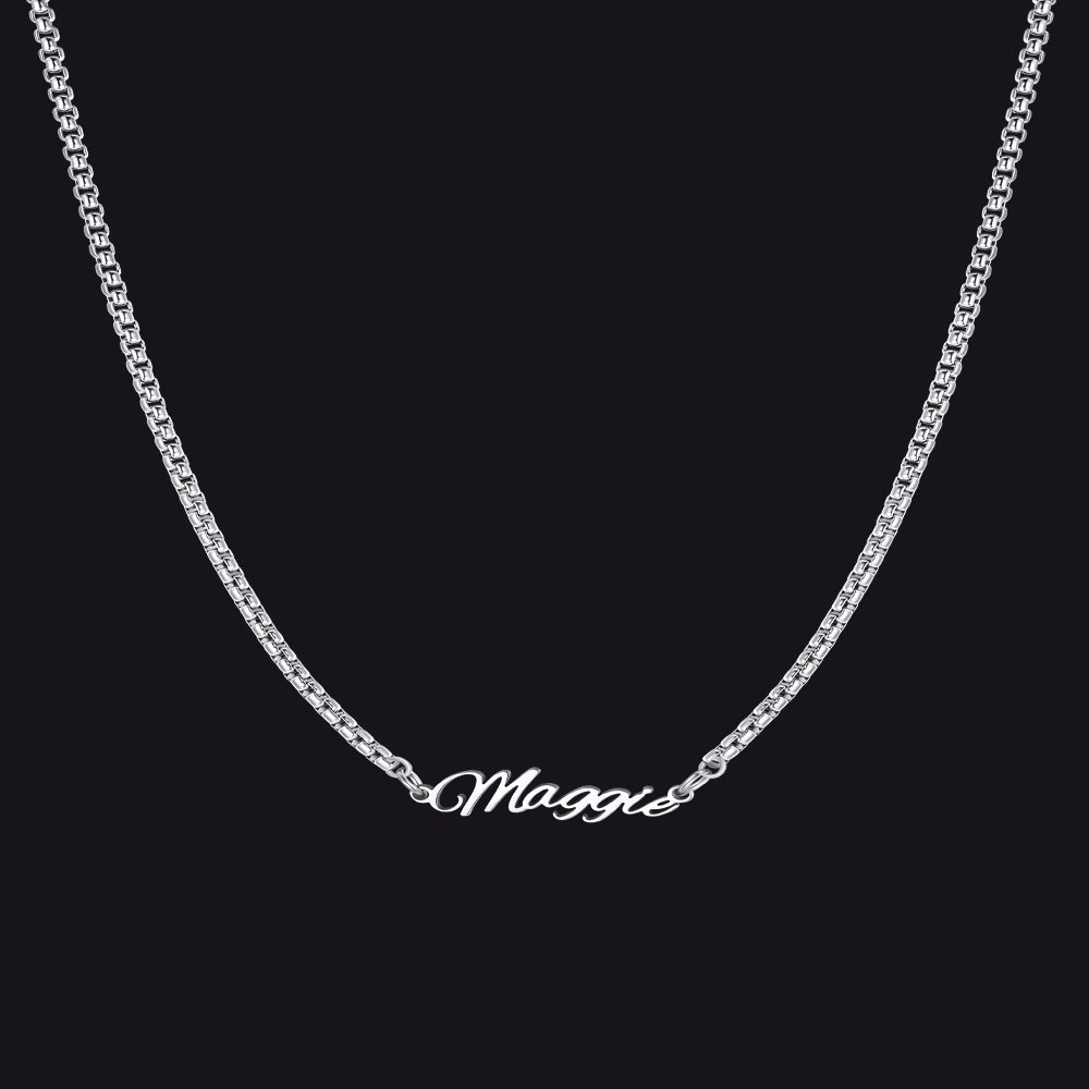 Personalized Multi Name Box Chain Necklace , Custom Mothers Day Presents