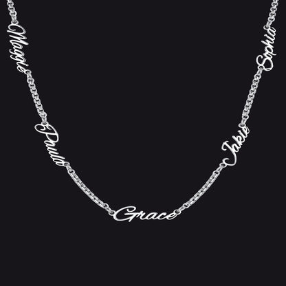 Personalized Multi Name Box Chain Necklace , Custom Mothers Day Presents
