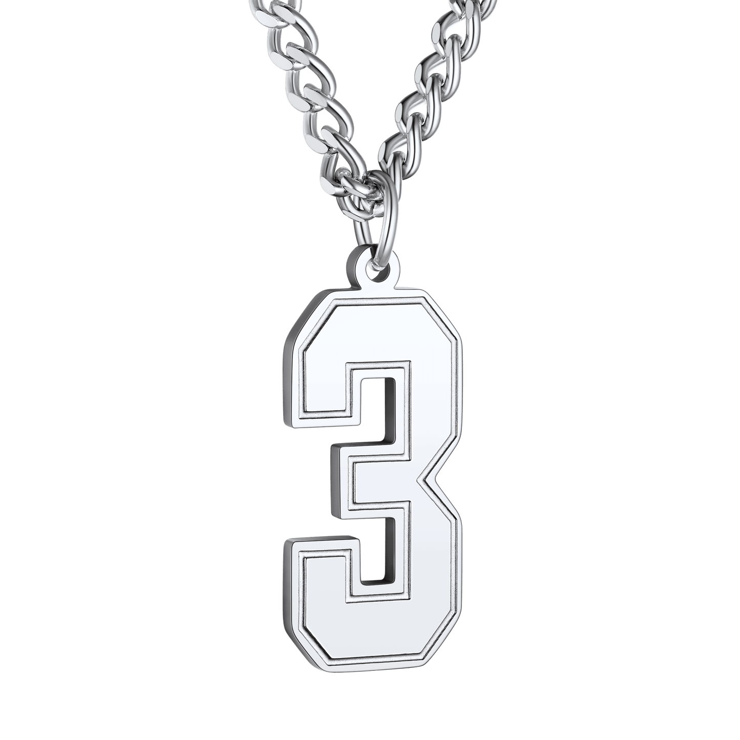 Personalized Sports Jersey Number Chain Necklace for Sport Fans
