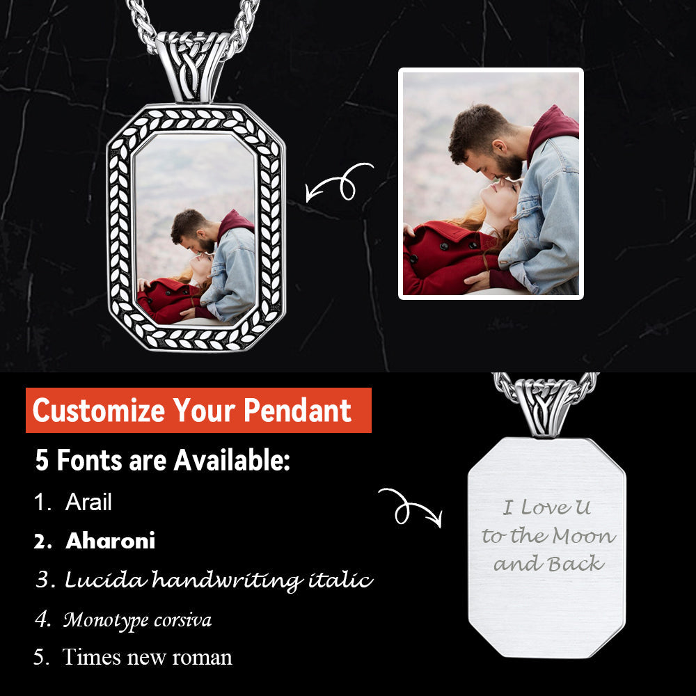 Customized Picture Dog Tag Necklace Photo Pendant for