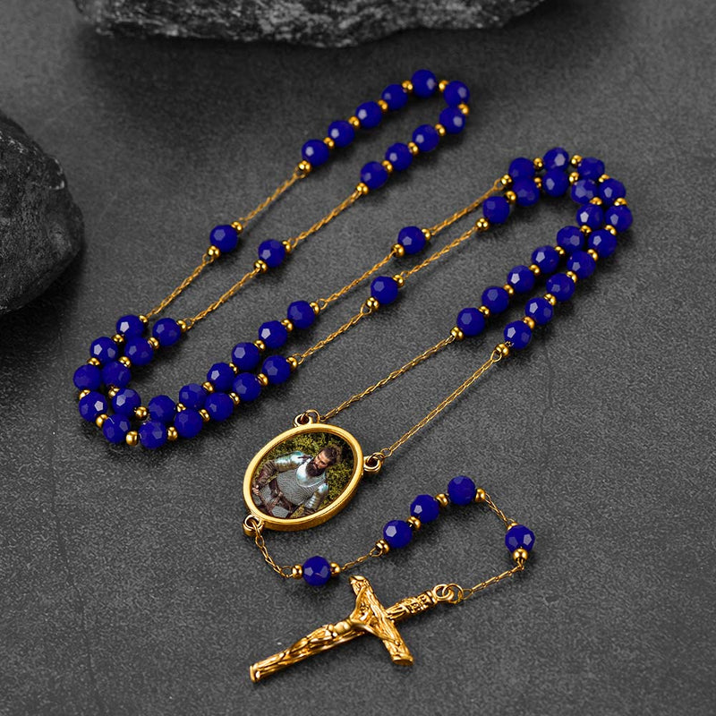 Personalized Photo Rosary Beads Cross Necklace With Picture for