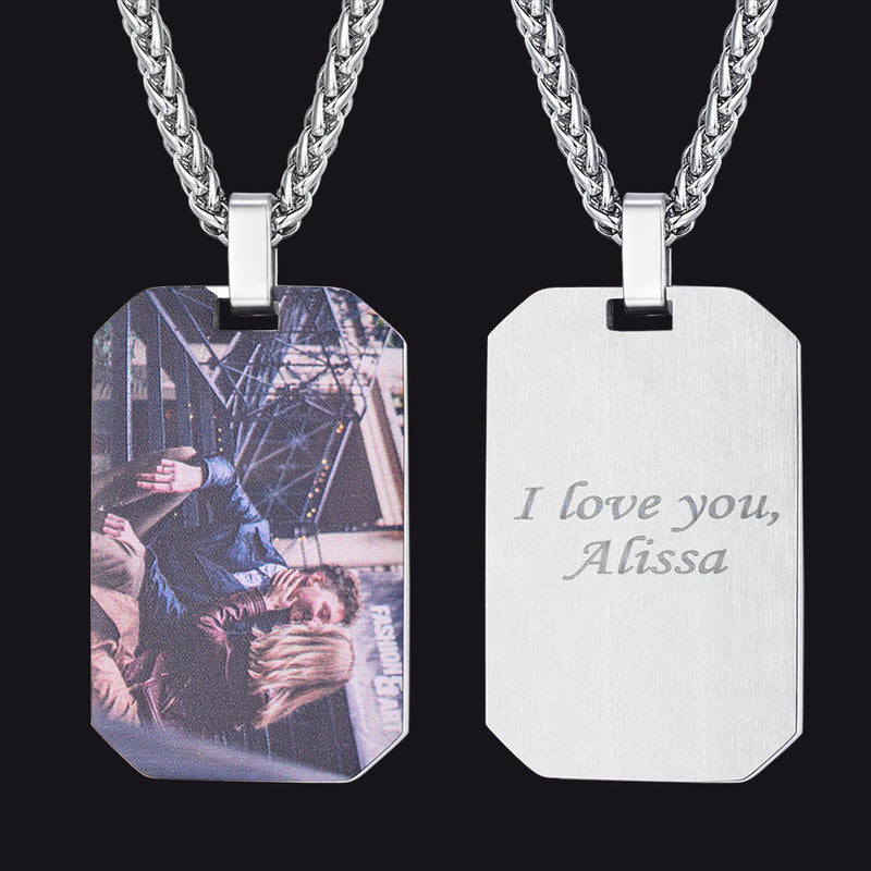 Customized Memory Picture Photo Dog Tag Necklace for