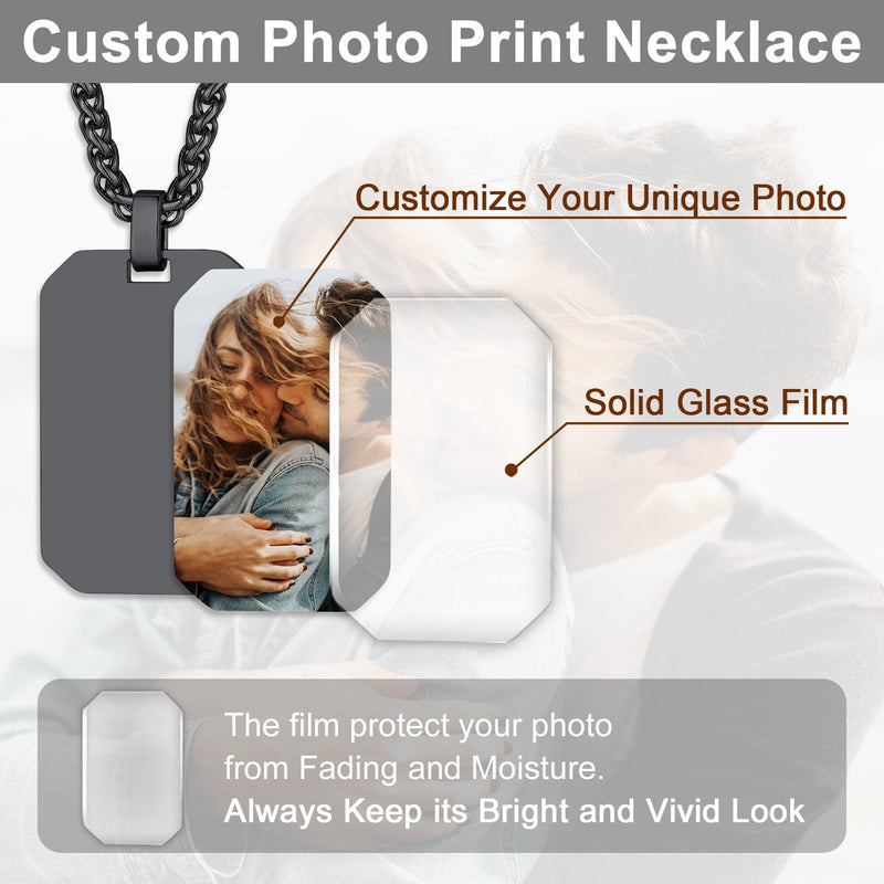 Customized Memory Picture Photo Dog Tag Necklace for