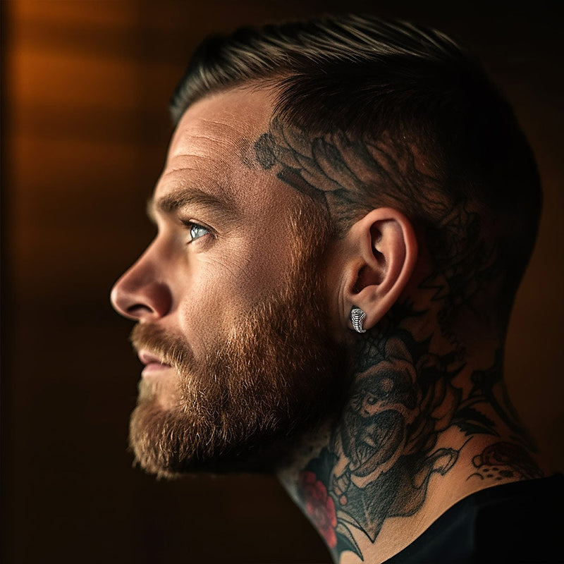 Punk Cobra Snake Stud Earrings for